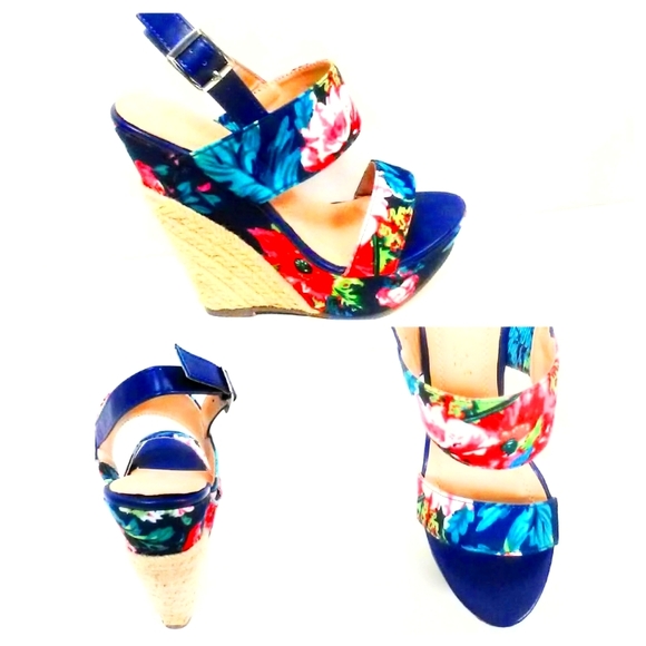 Chase + Chloe Shoes - NEW! CUTE! ROYAL BLUE WEDGE HEEL!